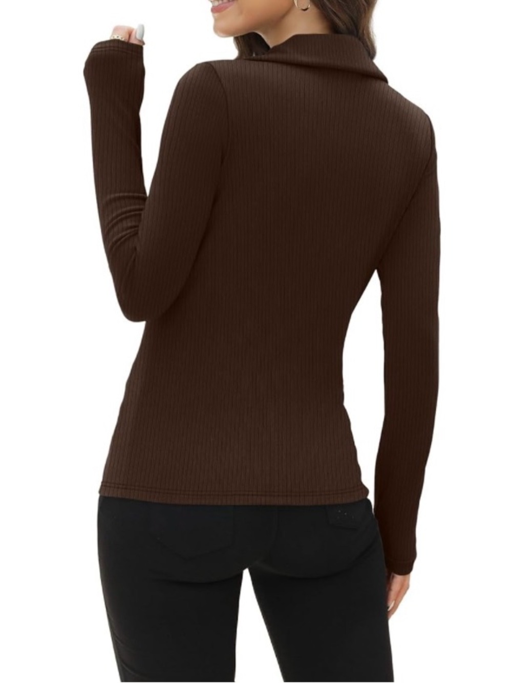 🎉Slim-fit long-sleeve polo, collared knit top V-neck businesscasual essentials. - Picture 7 of 12